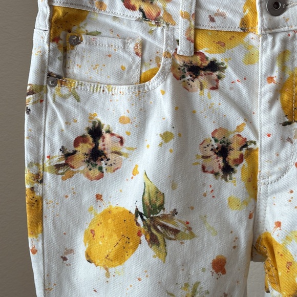 Anthropologie Pilcro 28 floral Lemon Grove fruit high-rise bootcut denim quirky - Picture 4 of 6